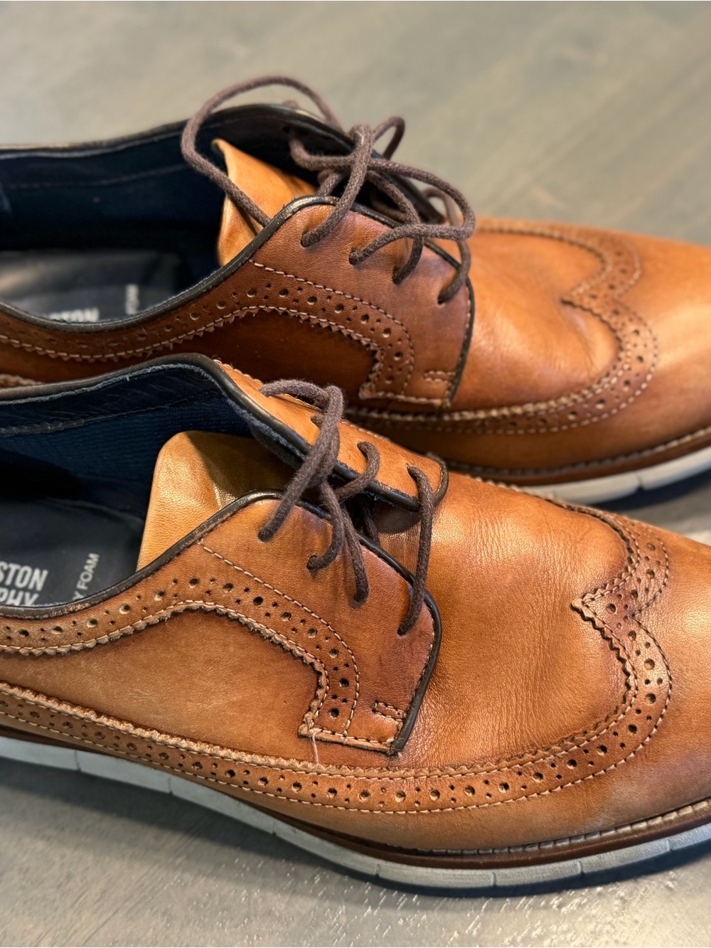 Johnston & Murphy Brown Leather Wingtip Oxfords